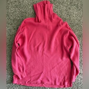Free People Hot Pink Ribbed Turtleneck Sweater